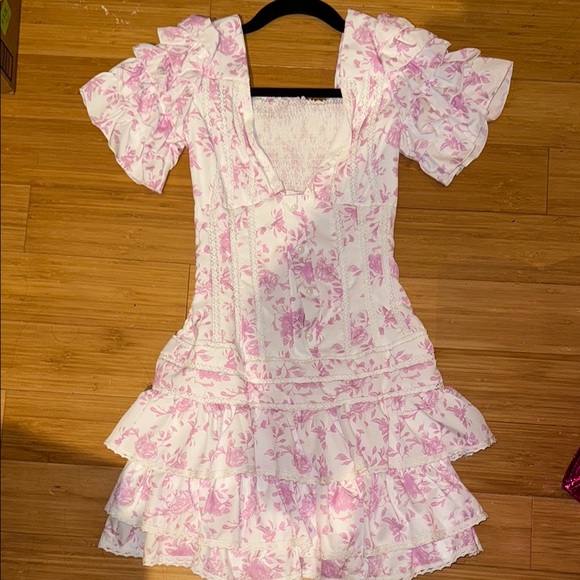 Dresses & Skirts - Floral Pink Ruffle Dress LSF inspired
